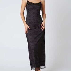 Cotton Candy LA Lace Maxi Dress - Black